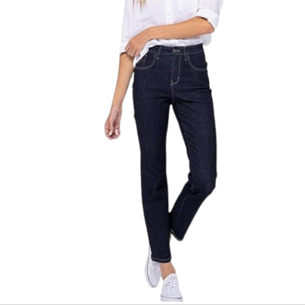 Judy Blue High Rise Straight Leg DARK wash Mom Jeans‎ Plus Size 24W